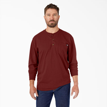 Long Sleeve Heavyweight Henley Shirt - Madder Brown &#40;MB1&#41;