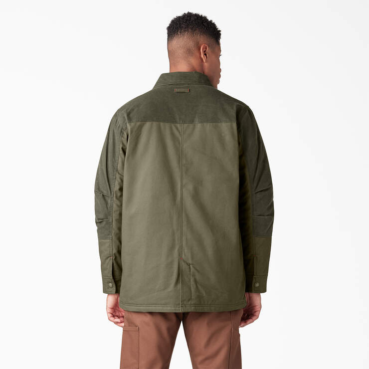 Waxed Canvas Chore Coat - Moss Green (MS) image number 2
