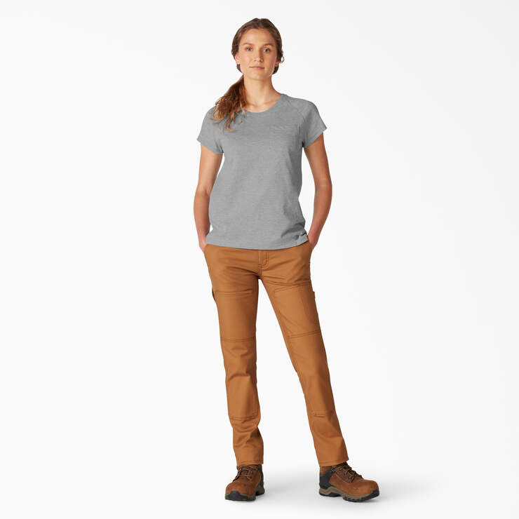 T-shirt rafraîchissant à manches courtes et à poche pour femmes - Heather Gray (HG) numéro de l’image 4