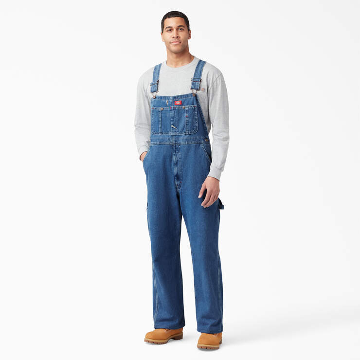 Stonewashed Indigo Bib Overalls - Stonewashed Indigo Blue (SNB) image number 1