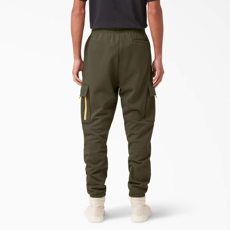 Relaxed Fit Fleece Cargo Sweatpants - Military Green (ML) image number 2