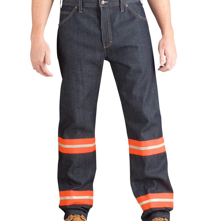 High Visibility Non-ANSI Relaxed Fit Jeans - INDIGO BLUE WITH ANSI ORANGE (NBAO) numéro de l’image 1