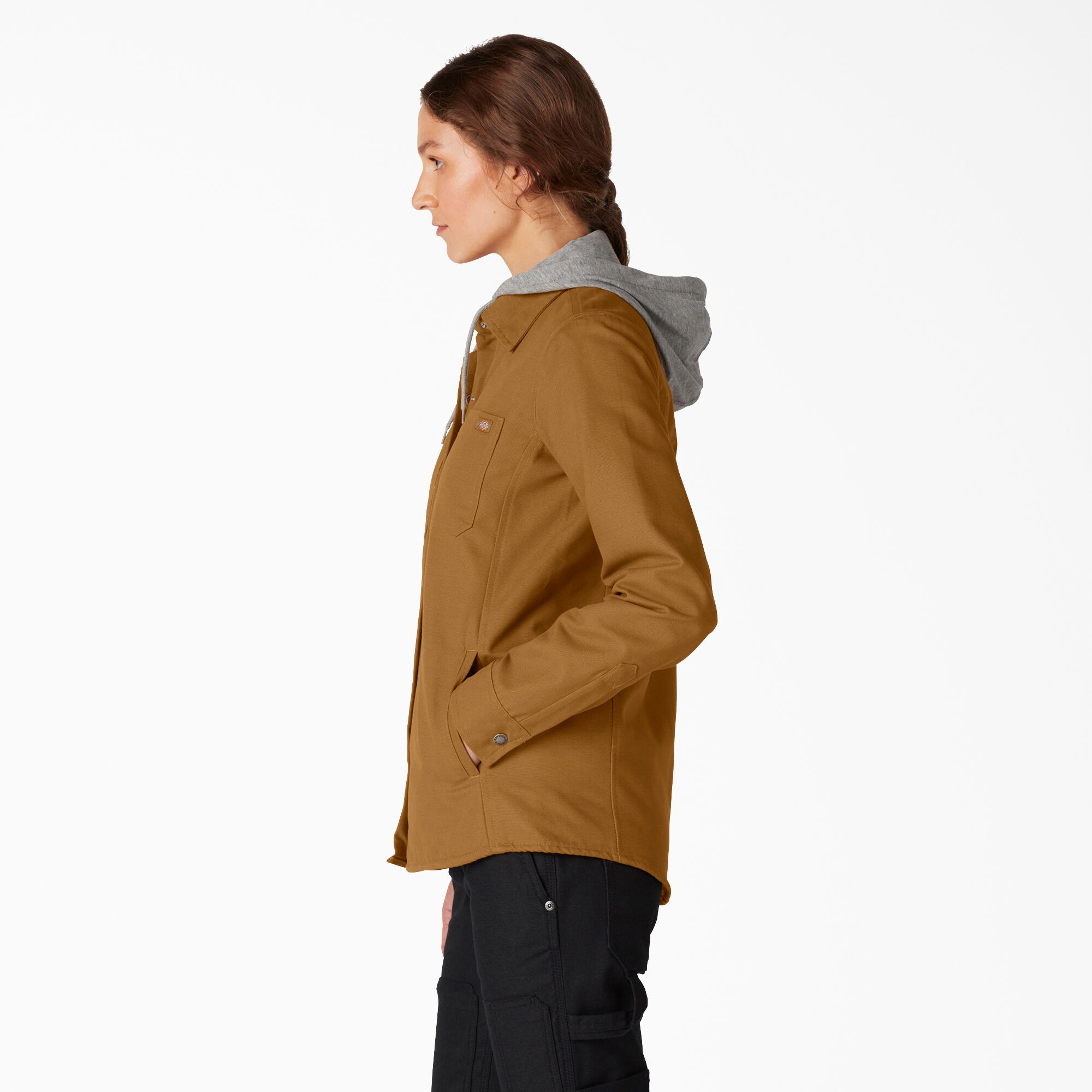 Women s Duck Hooded Shirt Jacket Womens Shirt Jackets Shackets Dickies Dickies Canada