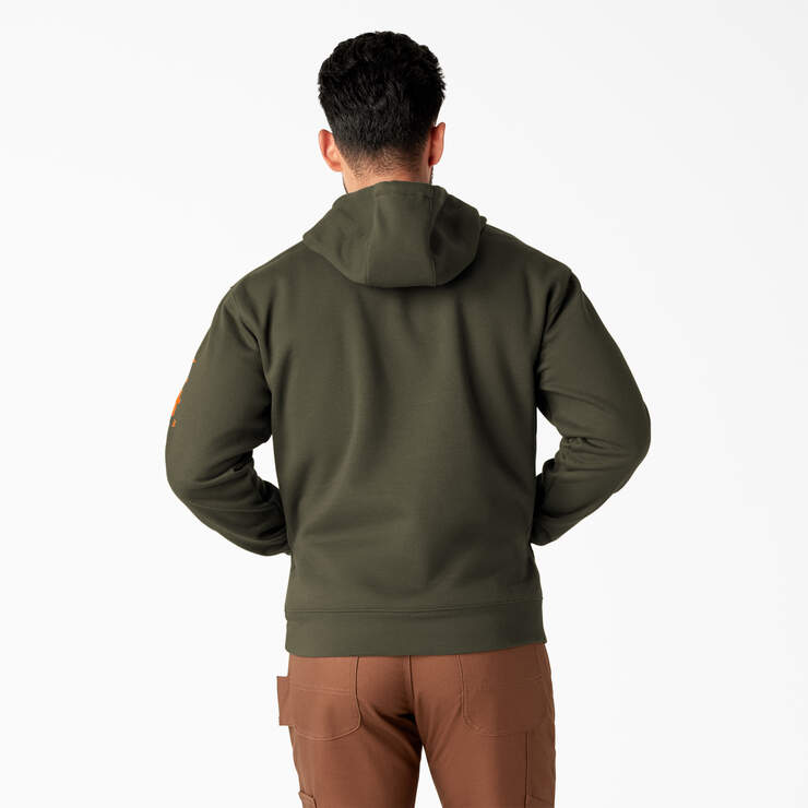 Water Repellent Workwear Graphic Hoodie - Moss Green (MS) image number 2
