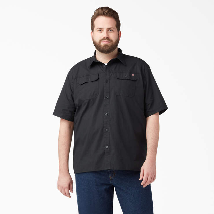 Short Sleeve Ripstop Work Shirt - Rinsed Black (RBK) image number 3