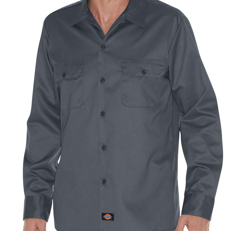 Chemise de travail à coupe étroite et à manches longues - Charcoal Gray (CH) numéro de l’image 1