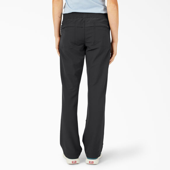 Pantalon a&eacute;r&eacute; &agrave; revers, de coupe droite et d&eacute;contract&eacute;e pour femmes - Black &#40;BK&#41;