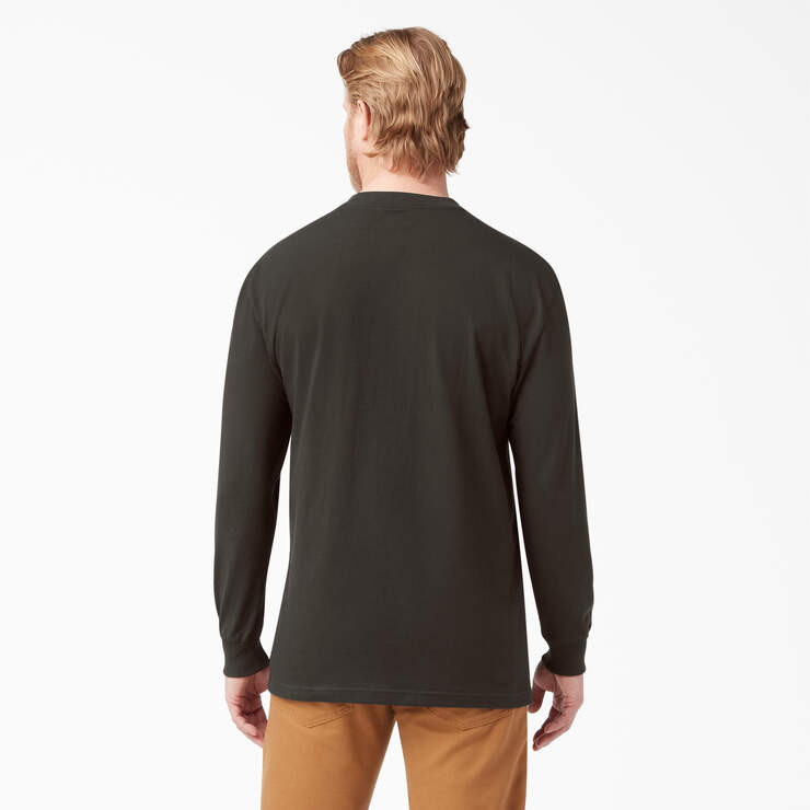 T-shirt épais à manches longues et à poche - Chocolate Brown (CB) numéro de l’image 2