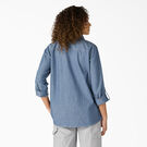 Women&rsquo;s Long Sleeve Chambray Roll-Tab Work Shirt - Stonewashed Light Blue &#40;LSW&#41;