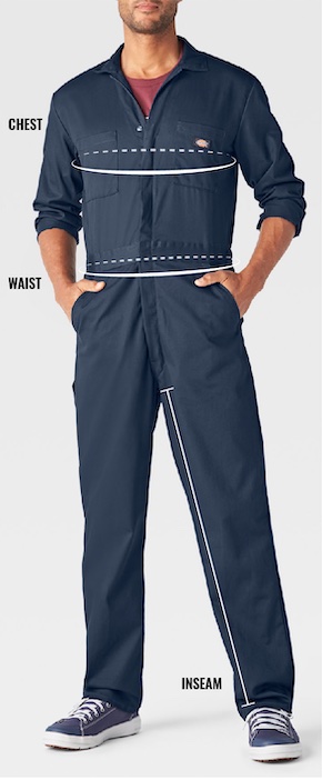 Men's Coveralls Size Chart