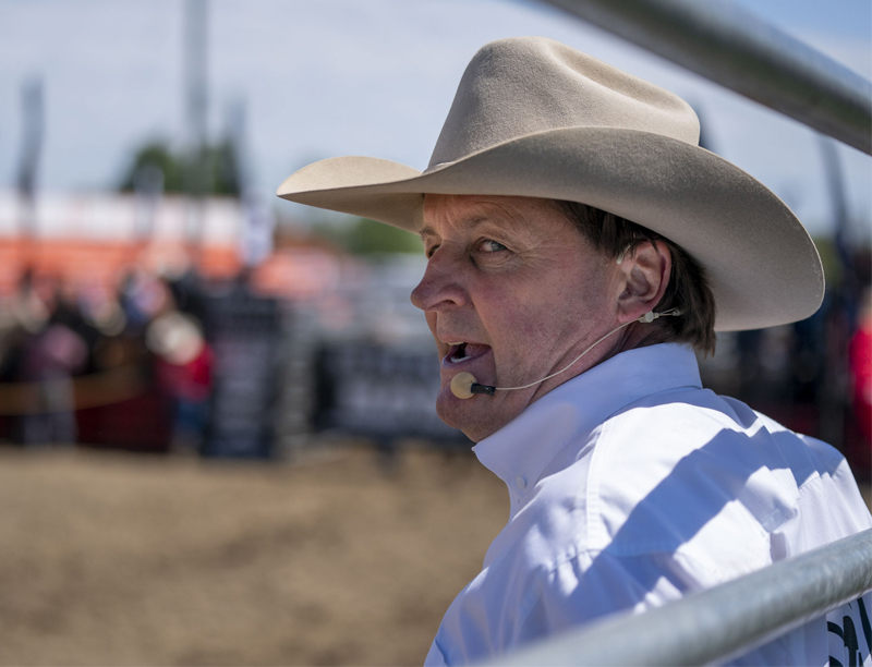 Ross Millar: Ross hard at work announcing the RAM Rodeo at Brooklin Ontario Fair.