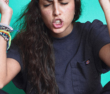 V-Webs wearing a short sleeve Dickies t-shirt