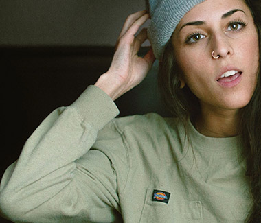 V-Webs wearing a Dickies Canada longsleeve shirt