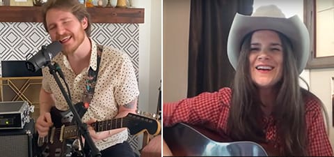 collage of multiple Grady Spencer, Matthew McNeal and Summer Dean performing from their
homes.